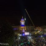 A Crane Hoisting the Potato above the Idaho State Capitol