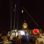 A Crane Hoisting the Potato above the Idaho State Capitol